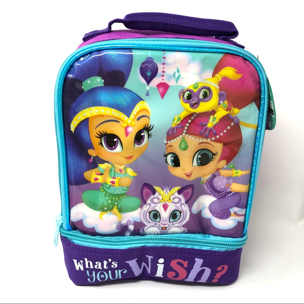 Nickelodeon Shimmer and Shine Soft Insulated Lunch Bag Girls 7”Lx 5”W x 10”H